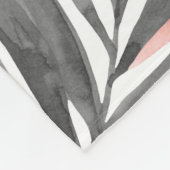 Tropisch roze groen blad Waterverf Fleece Deken (Hoek)