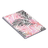 Tropisch roze groen blad Waterverf Notitieboek (Rechterzijde)