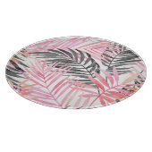 Tropisch roze groen blad Waterverf Snijplank (Hoek)