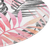 Tropisch roze groen blad Waterverf Snijplank (Hoek)