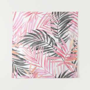 Tropisch roze groen blad Waterverf Wandkleed