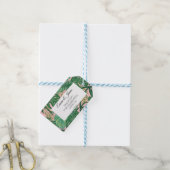 Tropisch roze groen script bruiloft Bedankt Cadeaulabel (Met Touw)