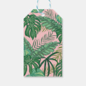 Tropisch roze groen script bruiloft Bedankt Cadeaulabel (Achterkant)