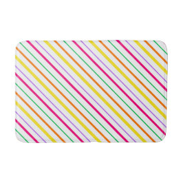 Tropisch Roze Groen Sinaasappel Gele Strepen Badmat