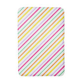 Tropisch Roze Groen Sinaasappel Gele Strepen Badmat (Voorkant Verticaal)