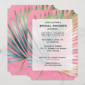 Tropisch Roze Groene Blad vrijgezellenfeest Kaart (Voorkant / Achterkant)