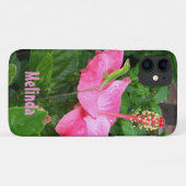 Tropisch roze Hibiscus Anole Lizard Aangepast Case-Mate iPhone Case (Achterkant (horizontaal))