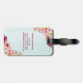 Tropisch Roze Hibiscus Bloemen Floral Botanisch Bagagelabel (Achterkant horizontaal)