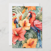 Tropisch roze Hibiscus Floral Afstuderen Kaart (Achterkant)