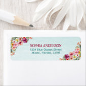 Tropisch roze Hibiscus Floral Retouradres Etiket (Insitu)