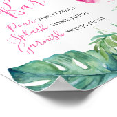 Tropisch roze hibiscus flower Mimosa bar Watercolo Poster (Hoek)