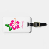 Tropisch roze hibiscus flower Thunder_Cove Bagagelabel (Voorkant horizontaal)