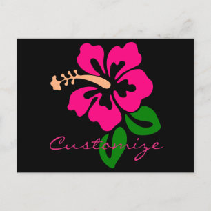 Tropisch roze hibiscus flower Thunder_Cove Briefkaart