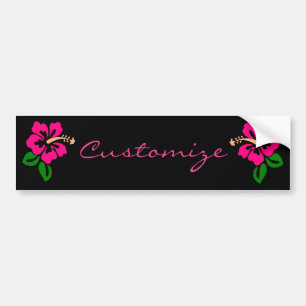 Tropisch roze hibiscus flower Thunder_Cove Bumpersticker