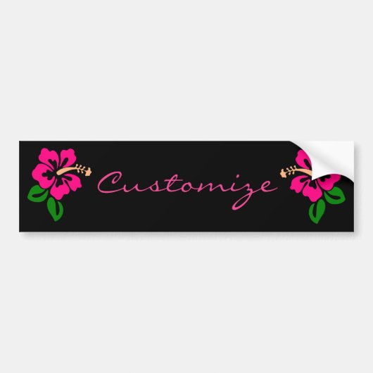 Tropisch roze hibiscus flower Thunder_Cove Bumpersticker (Voorkant)