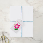Tropisch roze hibiscus flower Thunder_Cove Cadeaulabel (Met Touw)