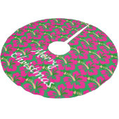 Tropisch roze hibiscus flower Thunder_Cove Kerstboom Rok (Gekanteld)