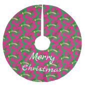 Tropisch roze hibiscus flower Thunder_Cove Kerstboom Rok (Voorkant)