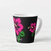 Tropisch roze hibiscus flower Thunder_Cove Latte Mok (Rechterhoek)