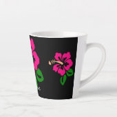 Tropisch roze hibiscus flower Thunder_Cove Latte Mok (Rechts)