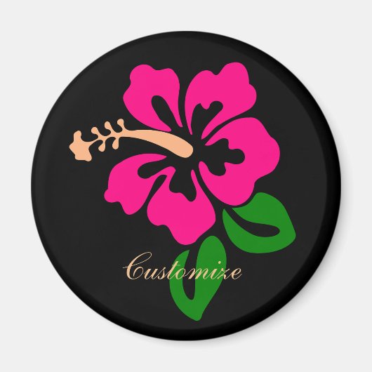 Tropisch roze hibiscus flower Thunder_Cove Magneet (Voorkant)