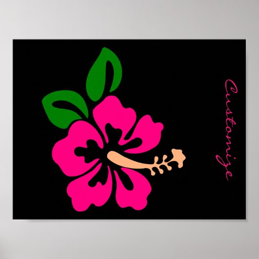 Tropisch roze hibiscus flower Thunder_Cove Poster (Voorkant)