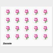 Tropisch roze hibiscus flower Thunder_Cove Ronde Sticker (Vel)