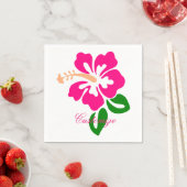 Tropisch roze hibiscus flower Thunder_Cove Servet (Insitu)