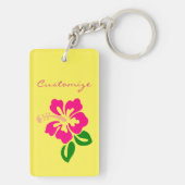 Tropisch roze hibiscus flower Thunder_Cove Sleutelhanger (achterkant)