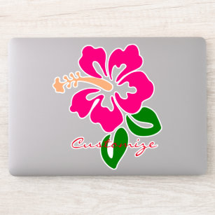 Tropisch roze hibiscus flower Thunder_Cove Sticker