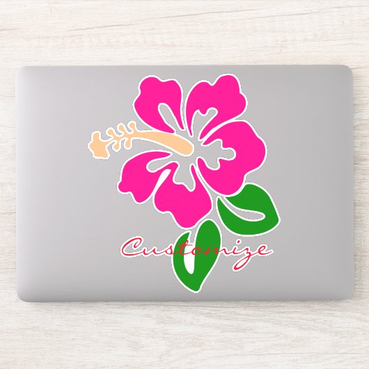 Tropisch roze hibiscus flower Thunder_Cove Sticker (Computer)