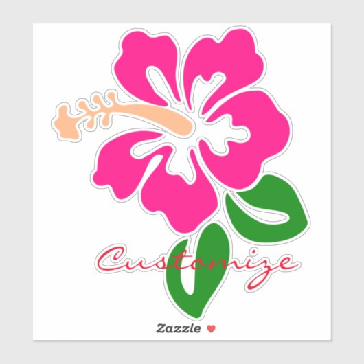 Tropisch roze hibiscus flower Thunder_Cove Sticker (Vel)