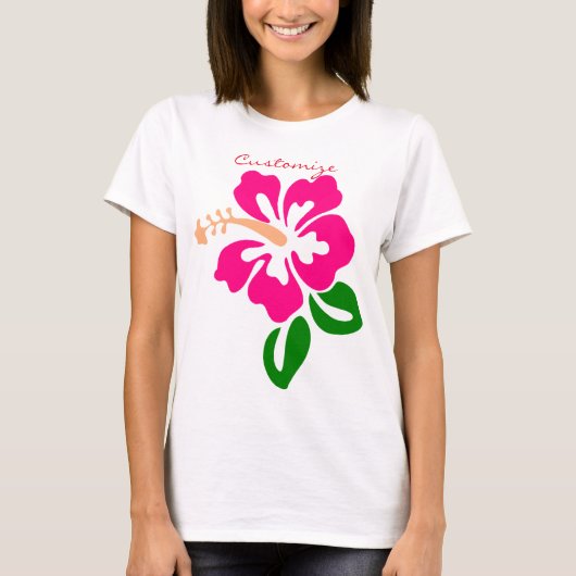 Tropisch roze hibiscus flower Thunder_Cove T-shirt (Voorkant)
