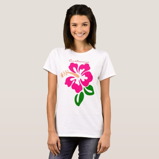 Tropisch roze hibiscus flower Thunder_Cove T-shirt (Voorkant volledig)