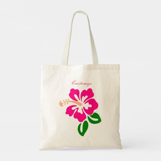 Tropisch roze hibiscus flower Thunder_Cove Tote Bag (Achterkant)