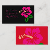 Tropisch roze hibiscus flower Thunder_Cove Visitekaartje (Voorkant / Achterkant)