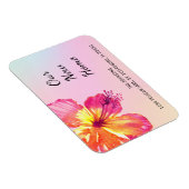 Tropisch roze hibiscus nieuwe aankondiging adres magneet (Rechterzijde)