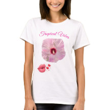 Tropisch Roze Hibiscus T-Shirt