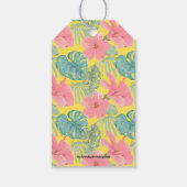Tropisch Roze Hibiscus Verjaardagsfeest Dank u Cadeaulabel (Achterkant)