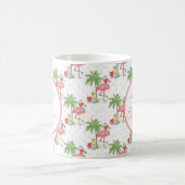 Tropisch roze kerstfeest met blauw kerstfeest koffiemok (Center)