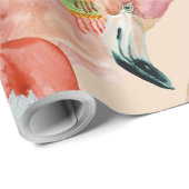 Tropisch roze kerstkerstfeest — Santa Hat Cadeaupapier (Rol Hoek)