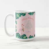 Tropisch roze kerstmis met Santa Hat Baubles Koffiemok (Links)