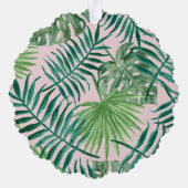 Tropisch roze kerstmis met Santa Hat Baubles Ornament Kaart (Achterkant)