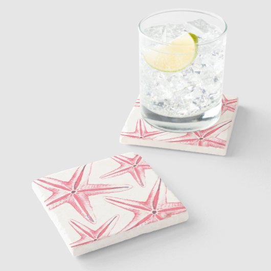 Tropisch roze langoest Tropisch visgesteente Onder Stenen Onderzetter (Zijkant)