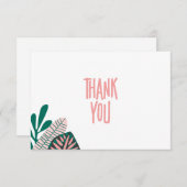 Tropisch roze lederen Baby shower Hartelijk dank Bedankkaart (Voorkant / Achterkant)