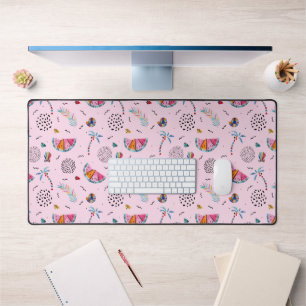 Tropisch roze Memphis Style Pattern Bureaumat