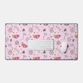 Tropisch roze Memphis Style Pattern Bureaumat (Keyboard & Muis)