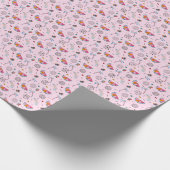 Tropisch roze Memphis Style Pattern Cadeaupapier (Hoek)