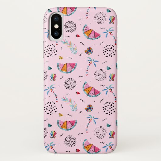 Tropisch roze Memphis Style Pattern Case-Mate iPhone Case (Achterkant)
