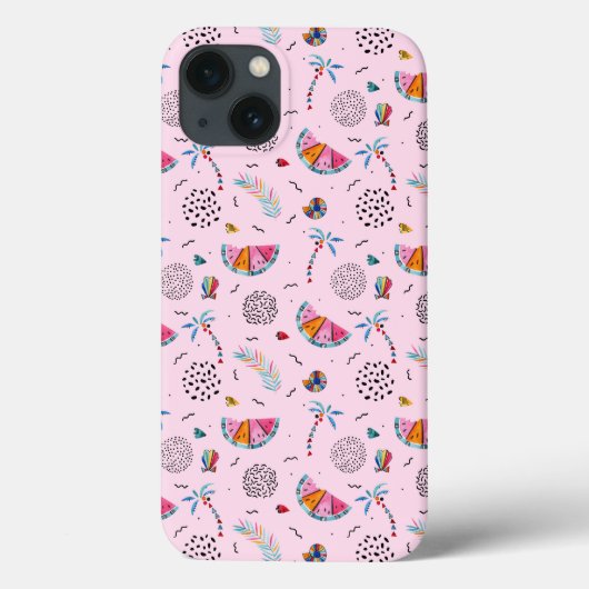 Tropisch roze Memphis Style Pattern Case-Mate iPhone Case (Achterkant)